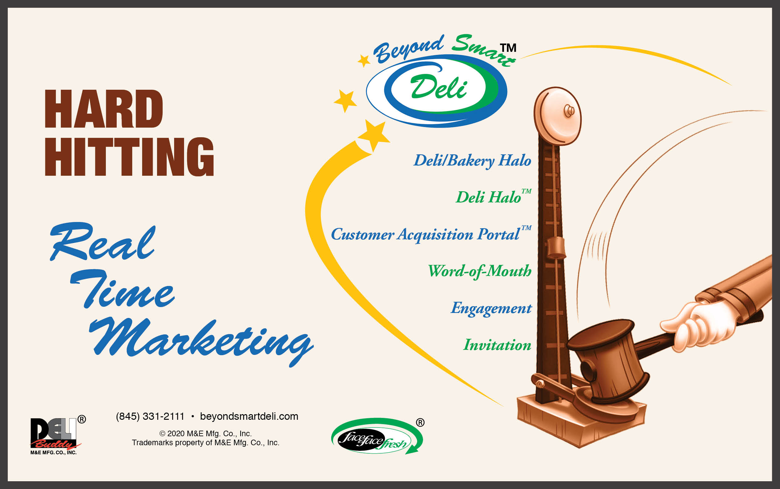 Beyond Smart Deli™: Hard Hitting Real-Time Marketing.  (High striker carnival game with markers: Invitation, Engagement, Word of Mouth....)